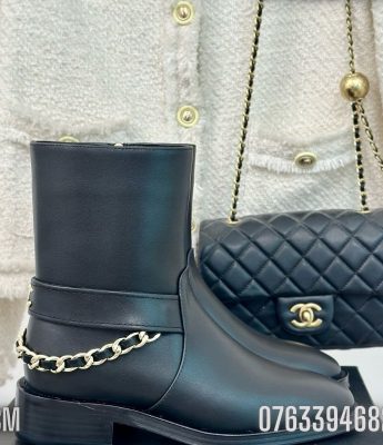 Giay nu Chanel boot cao co hoa tiet got GNC18 5