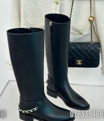 Giay nu Chanel boot dai hoa tiet got GNC19 3