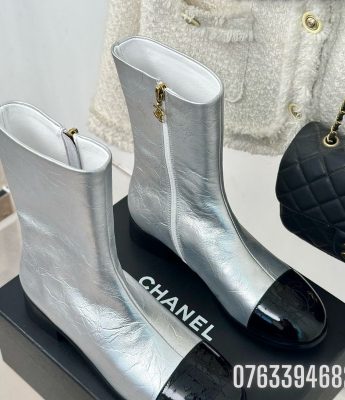 Giay nu Chanel boots co cao da mau trang GNC26 2