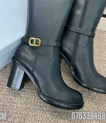 Giay nu Dior boot de cao full den logo GND07 1