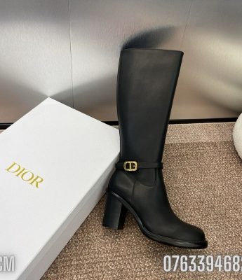 Giay nu Dior boot de cao full den logo GND07 5