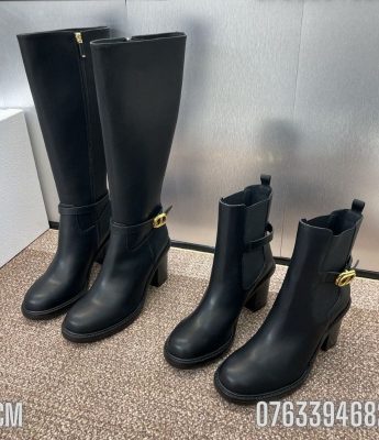 Giay nu Dior boot de cao full den logo GND07 7