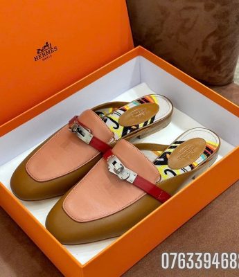 Suc nu Hermes Mules Oz phoi hong vang GNHM04 6