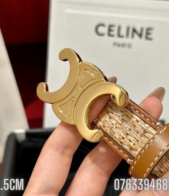 That lung nu Celine mau nau dan khoa logo mau vang gold TLCL12 8