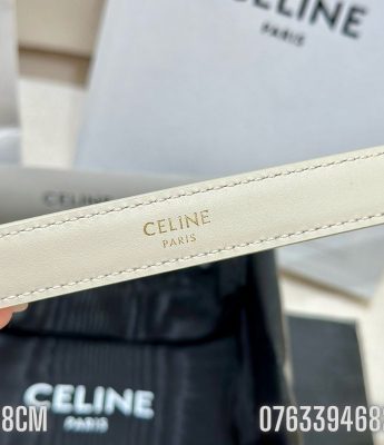 That lung nu Celine mau trang mat khoa logo mau vang gold ban 1.8cm TLCL07 1