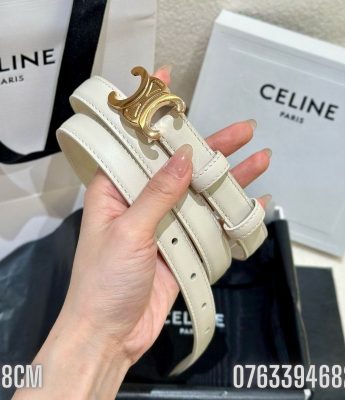 That lung nu Celine mau trang mat khoa logo mau vang gold ban 1.8cm TLCL07 6