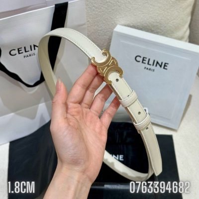 That lung nu Celine mau trang mat khoa logo mau vang gold ban 1.8cm TLCL07 8