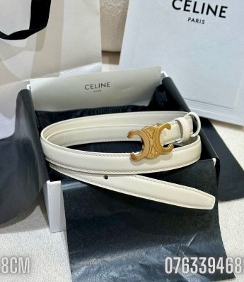 That lung nu Celine mau trang mat khoa logo mau vang gold ban 1.8cm TLCL07 9