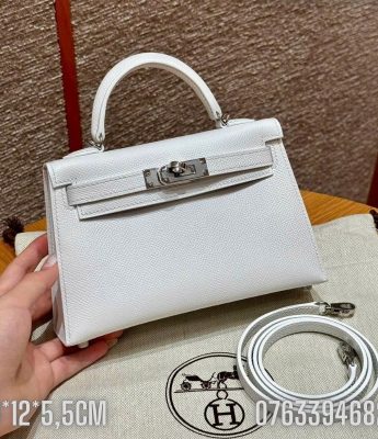 Tui Hermes Kelly Mini mau trang phoi be TNHM79 1