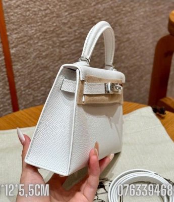 Tui Hermes Kelly Mini mau trang phoi be TNHM79 7