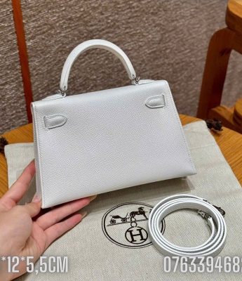 Tui Hermes Kelly Mini mau trang phoi be TNHM79 8