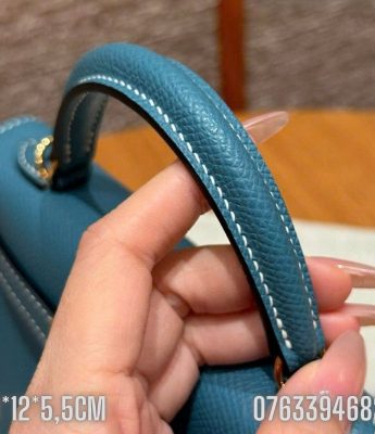 Tui Hermes Kelly Mini mau xanh duong TNHM78 2