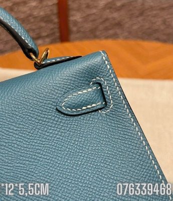 Tui Hermes Kelly Mini mau xanh duong TNHM78 3