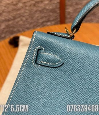 Tui Hermes Kelly Mini mau xanh duong TNHM78 5