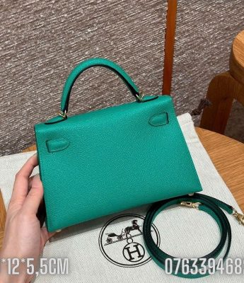 Tui Hermes Kelly Mini mau xanh luc TNHM77 8