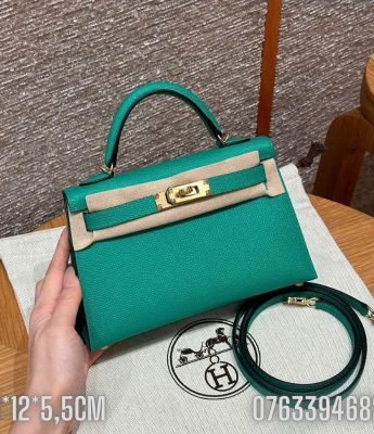 Tui Hermes Kelly Mini mau xanh luc TNHM77 9