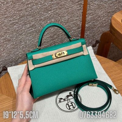 Tui Hermes Kelly Mini mau xanh luc TNHM77 9