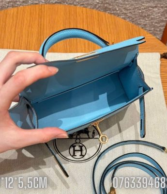 Tui Hermes Kelly Mini xanh nhat TNHM80 4