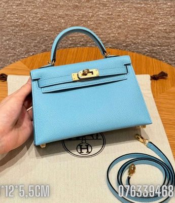 Tui Hermes Kelly Mini xanh nhat TNHM80 8