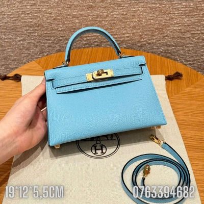 Tui Hermes Kelly Mini xanh nhat TNHM80 8