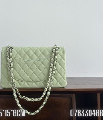 Tui nu Chanel Classic size 25 mau xanh 6 1