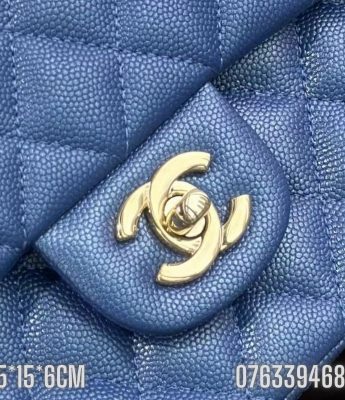 Tui nu Chanel Classic size 25 mau xanh duong1