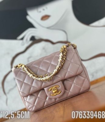 Tui nu Chanel mau hong size 17 8