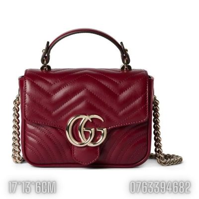 Tui nu Gucci GG Marmont Mini mau do do 6