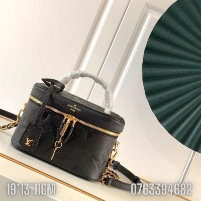 Tui nu Louis Vuitton Vanity Giant hoa chim mau den 1