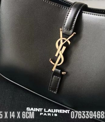 Tui nu YSL mau den tron hoa tiet logo TNYSL42 7