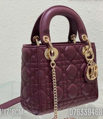 Tui xach Dior Lady Small mau do man TND60 7