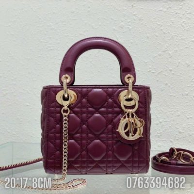 Tui xach Dior Lady Small mau do man TND60 8