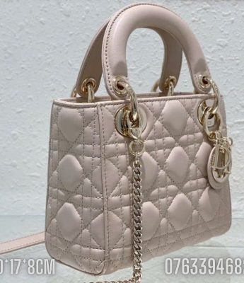 Tui xach Dior Lady Small mau hong be TND62 6