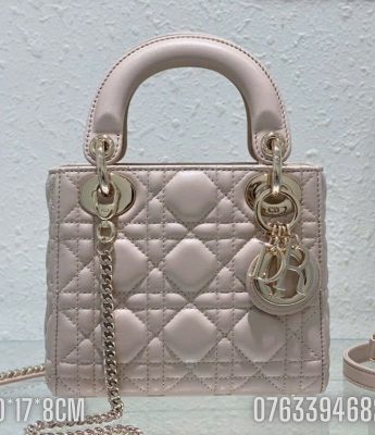 Tui xach Dior Lady Small mau hong be TND62 7