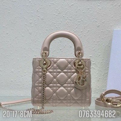 Tui xach Dior Lady Small mau hong be TND62 8