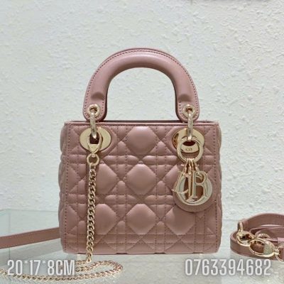 Tui xach Dior Lady Small mau hong cam TND58 8