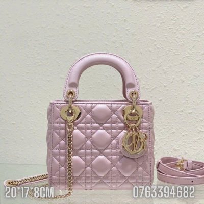 Tui xach Dior Lady Small mau hong phan TND578