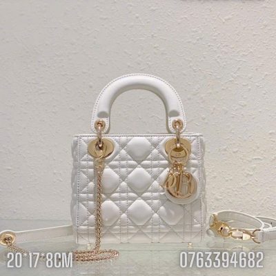 Tui xach Dior Lady Small mau trang TND61 8