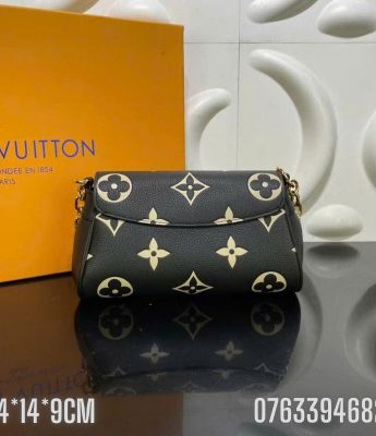 Tui xach nu Louis Vuitton mau den hoa tiet hoa trang day xich TNLV88 4