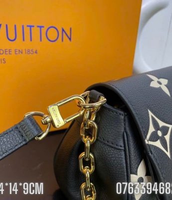 Tui xach nu Louis Vuitton mau den hoa tiet hoa trang day xich TNLV88 6