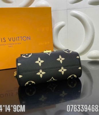 Tui xach nu Louis Vuitton mau den hoa tiet hoa trang day xich TNLV88 8