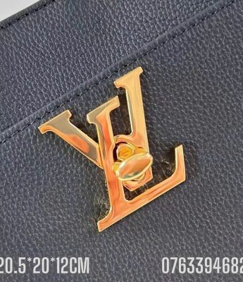 Tui xach nu Louis Vuitton mau den hoa tiet logo vanng TNLV89 4