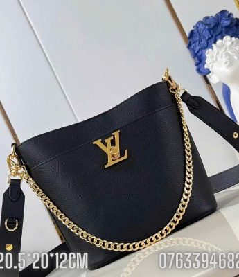 Tui xach nu Louis Vuitton mau den hoa tiet logo vanng TNLV89 6