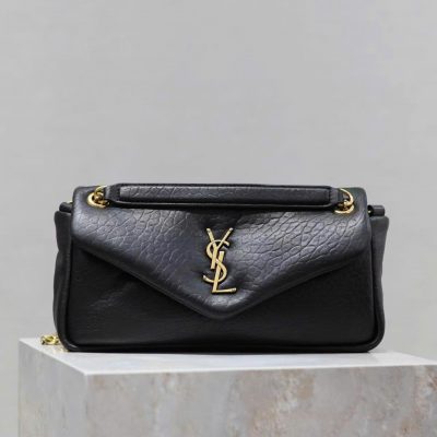 Tui xach nu Saint Laurent Le mau den dap logo vang TNYSL45 1