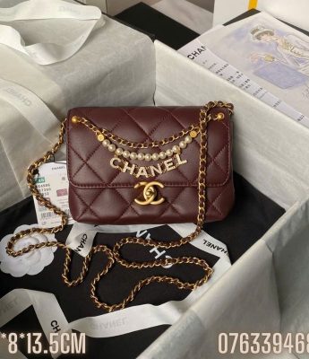 Tui xach Chanel mini co Charm mau do TNCN61 2