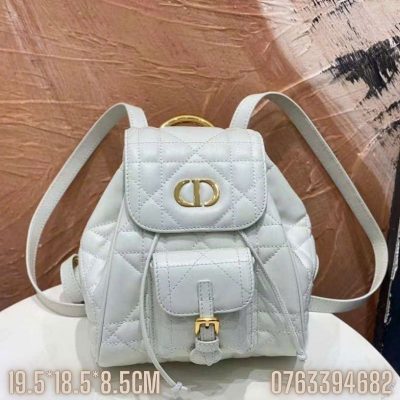 Balo Dior Caro Small mau trang BLD08